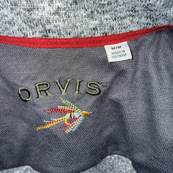 ORVIS Mens Fleece Sleeveless Full Zip Pockets Heather Gray Vest Size M - Picture 2 of 7